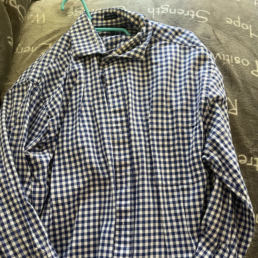 Tommy Hilfiger Large Mens Blue and White Flannel